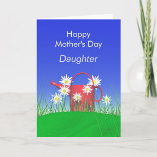 Moederdag voor Daughter Daisies and Watering Can Kaart