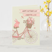 Moederdag voor Daughter in Law Fiets met Bloemen Kaart (Gele Bloem)