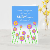 Moederdag voor Dochter, MOMentous Occasion Pun Kaart (Gele Bloem)