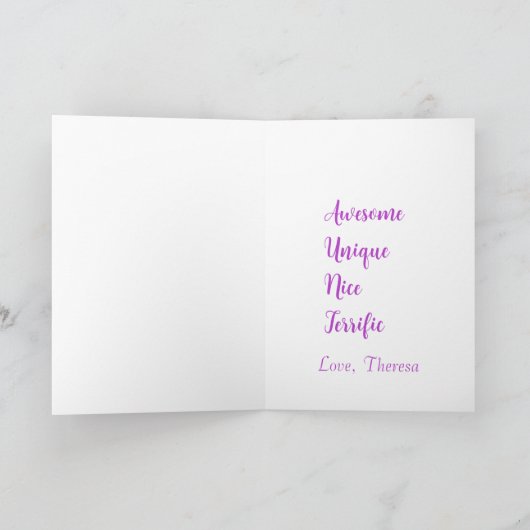 Moederdag voor een Tante Word Fun Kaart (Binnen)