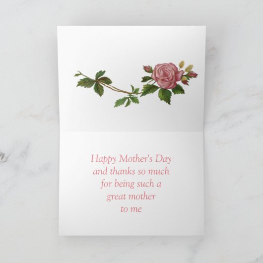 Moederdag voor Foster Mom,  Roos Kaart (Binnen)