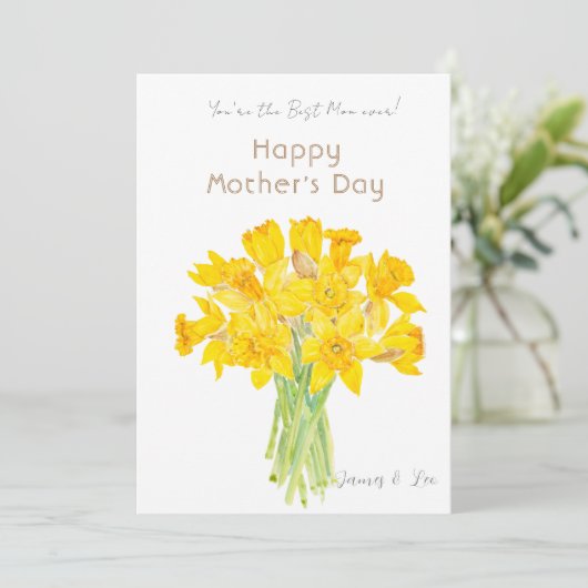 moederdag voor gele maffia kaart (Staand voorkant)