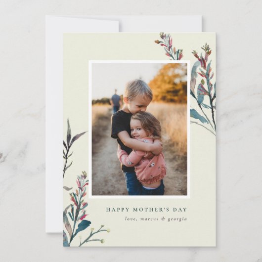 Moederdag voor geperste wilde bloemen kaart (Voorkant)
