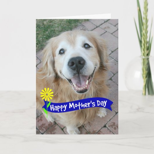 Moederdag voor het glimlachen van Golden Retriever Kaart (Voorkant)