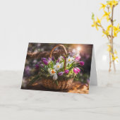 Moederdag voor Iedereen Algemeen Mand van Bloemen Kaart (Gele Bloem)