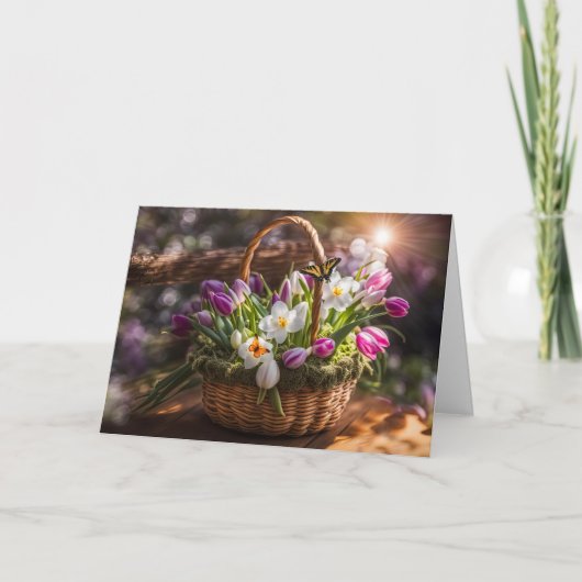 Moederdag voor Iedereen Algemeen Mand van Bloemen Kaart (Voorkant)