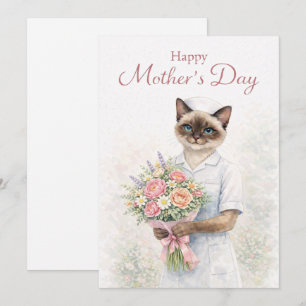 Moederdag voor kattenliefhebbers feestdagenkaart