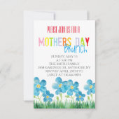 Moederdag voor kleurrijke waterverf brunch nodigt kaart (Voorkant)