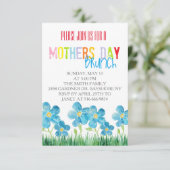 Moederdag voor kleurrijke waterverf brunch nodigt kaart (Staand voorkant)