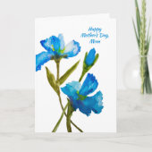 Moederdag voor mam Blue Waterverf Irises Kaart (Voorkant)