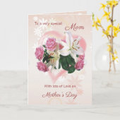 Moederdag voor mam met Roos, Lily & Heart Kaart (Gele Bloem)