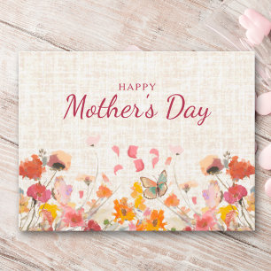 Moederdag voor mama Elegante bloementuin Feestdagenkaart