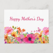 Moederdag voor mama roze bloementuin feestdagenkaart (Voorkant)