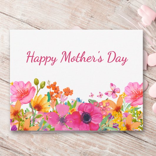 Moederdag voor mama roze bloementuin feestdagenkaart