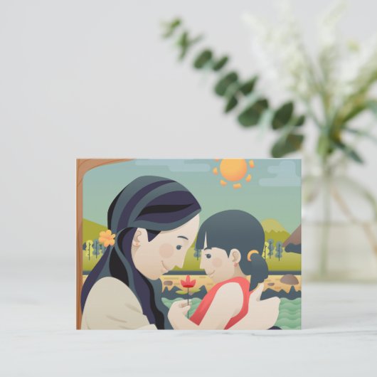 Moederdag voor moeder en kind | BRIEFKAART (Staand voorkant)