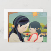 Moederdag voor moeder en kind | BRIEFKAART (Voorkant / Achterkant)