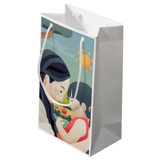 Moederdag voor moeder en kind | Gift Bag Klein Cadeauzakje (Achterkant Gekanteld)