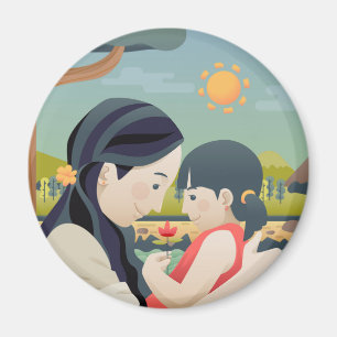 Moederdag voor moeder en kind   Magneet