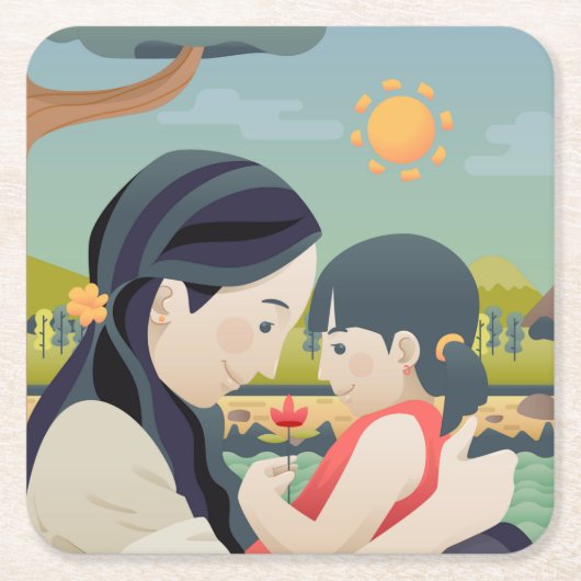 Moederdag voor moeder en kind | ONDERZETTER (Voorkant)