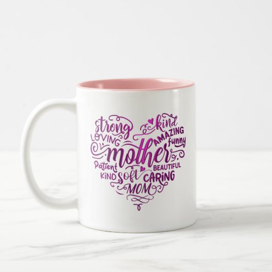 Moederdag voor moeder, mama tweekleurige koffiemok (Links)