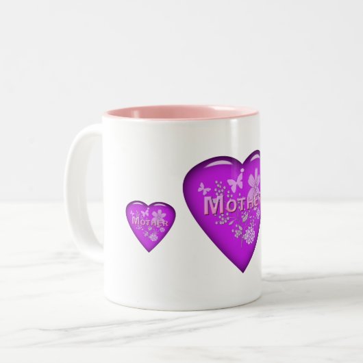 Moederdag voor moeder "Oost 2020" Tweekleurige Koffiemok (Voorkant links)