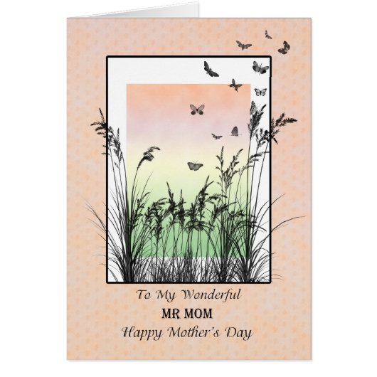 Moederdag voor Mr. Mam, met vlinders (Voorkant)