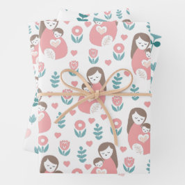 Moederdag voor Nieuwe Baby Momma 3 Inpakpapier Vel