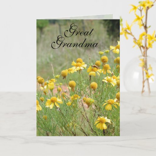Moederdag voor overgrootmoeder Kaart door Janz (Gele Bloem)