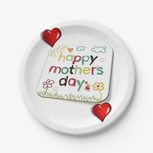 Moederdag voor papieren borden bordje (Voorkant)