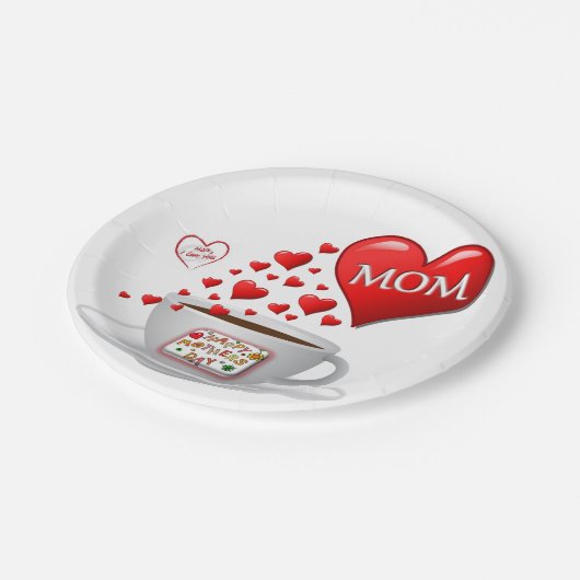 Moederdag voor papieren borden papieren bordje (Gekanteld)