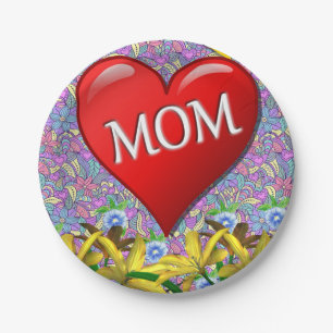 Moederdag voor papieren borden papieren bordje