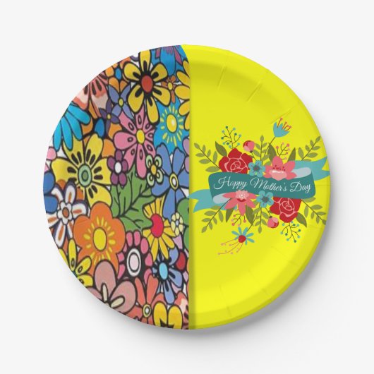 Moederdag voor papieren borden papieren bordje (Voorkant)