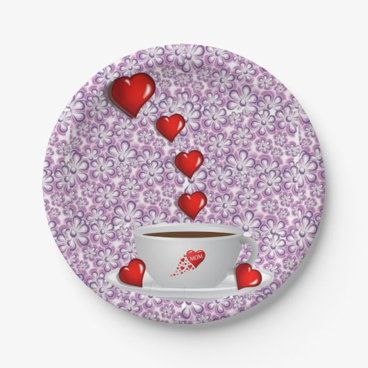 Moederdag voor papieren borden papieren bordje (Voorkant)