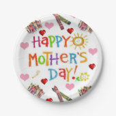 Moederdag voor papieren borden papieren bordje (Voorkant)