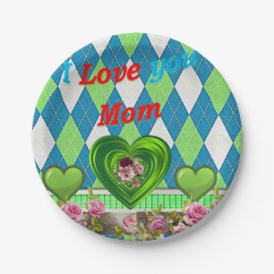 Moederdag voor papieren borden papieren bordje