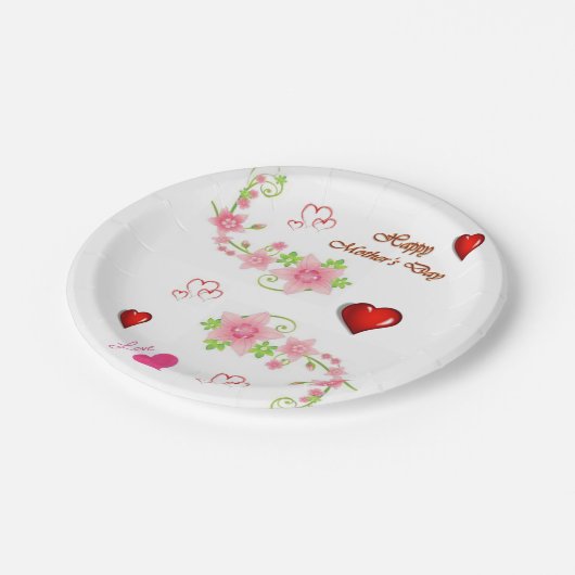 Moederdag voor papieren borden papieren bordje (Gekanteld)