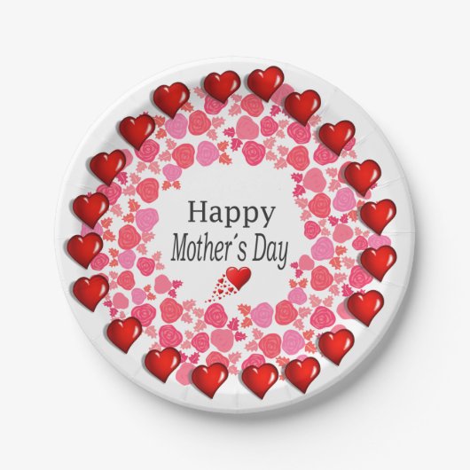 Moederdag voor papieren borden papieren bordje (Voorkant)