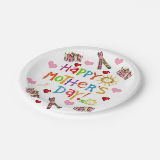 Moederdag voor papieren borden papieren bordje (Gekanteld)