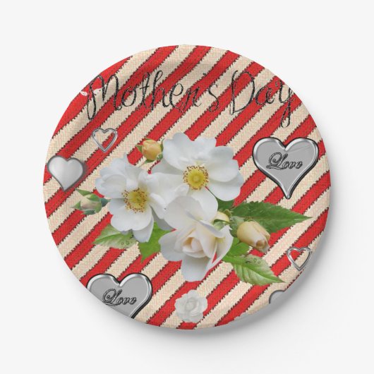 Moederdag voor papieren borden papieren bordje (Voorkant)