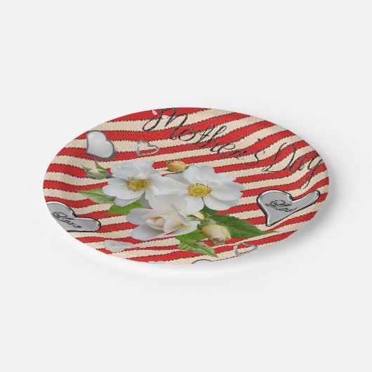 Moederdag voor papieren borden papieren bordje (Gekanteld)