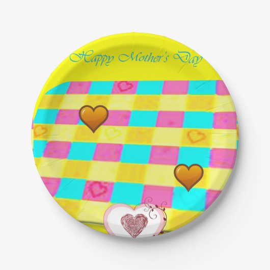 Moederdag voor papieren borden papieren bordje (Voorkant)