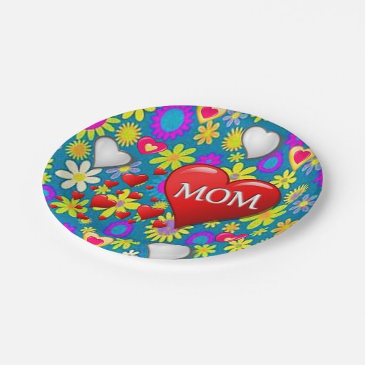 Moederdag voor papieren borden papieren bordje (Gekanteld)