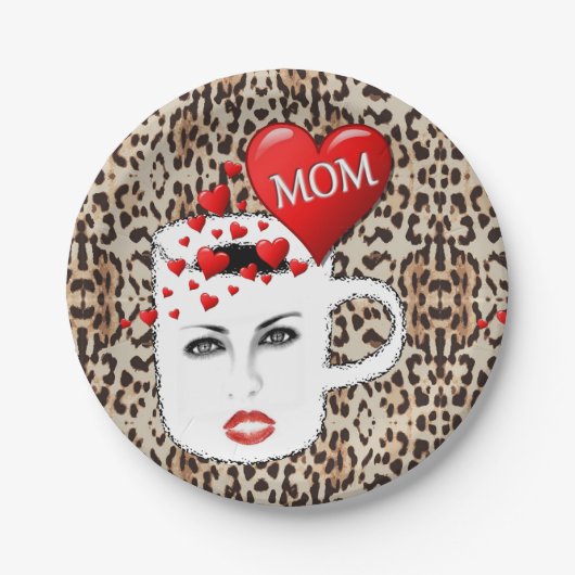Moederdag voor papieren borden papieren bordje (Voorkant)