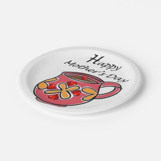 Moederdag voor papieren borden papieren bordje (Gekanteld)