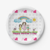 Moederdag voor papieren borden papieren bordje (Voorkant)