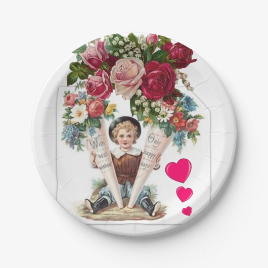 Moederdag voor papieren borden papieren bordje (Voorkant)