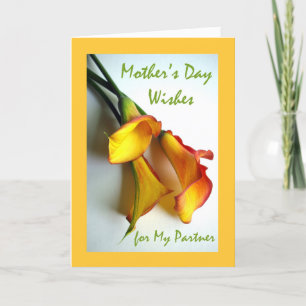Moederdag voor Partner, Calla Lilies Kaart