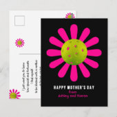 Moederdag voor Pickleball Mam, zwart Briefkaart (Voorkant / Achterkant)