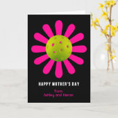 Moederdag voor Pickleball Mom, zwart Kaart (Gele Bloem)