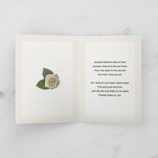 Moederdag voor pleegmoeder met roze rozen kaart (Binnen)